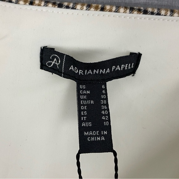 NEW Adrianna Papell Houndstooth Pants Pull On Size 6 Mustard Square Plaid - Picture 5 of 12